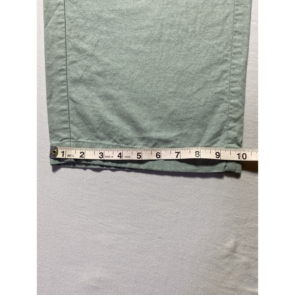 J.CREW Women's Green Linen Cotton Drawstring Wide-Leg Pants 26 Inseam - Picture 5 of 11
